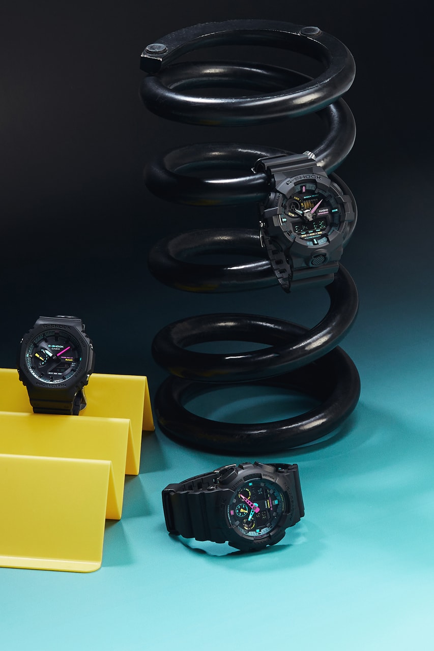 G-SHOCK からアナログとデジタルの機能が融合する3つの新モデルがリリース G-SHOCK Multi-Fluorescent Accents Collection Lookbook GA-B2100MF-1A GA-700MF-1A GA-100MF-1A GA-110MF-1A